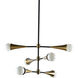 Elza 6 Light 35 inch Black / Brass / Black Chandelier Ceiling Light